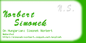 norbert simonek business card